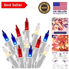 Waterproof Patriotic String Lights – 100 Incandescent Bulbs for Parties