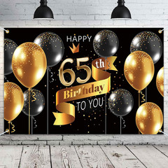 Happy 65Th Birthday Backdrop Banner – 65 Birthday Party Decorations Supplies …
