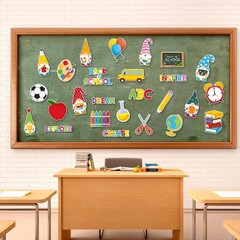 BeYumi 52Pcs Back to School Gnome Bulletin Board Decorations Set Motivational DI