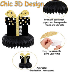 8 Pieces Happy Birthday Party Decorations Supplies Birthday Honeycomb Centerpiec