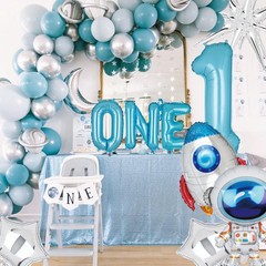 16 Pcs Space Themed Party Decorations Space Balloon Rocket Astronauts Moon Ba…