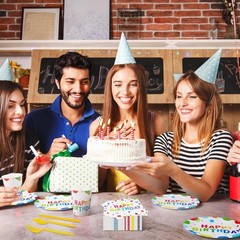 Rainbow Dot Disposable Tableware Collection