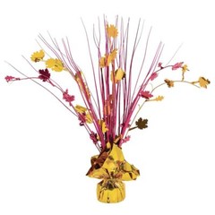 Fall Leaves Foil Spray Thanksgiving Cascade Centerpiece 12″