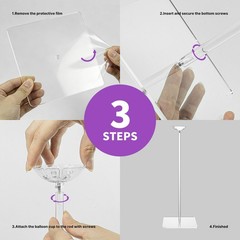 4 Pack Clear Acrylic Tabletop Balloon Stand Kit, 15.75 Inch Reusable Balloon …