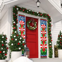 Christmas Decorations Peppermint Candy Snowflakes Door Banner Xmas Gift 12″x71″
