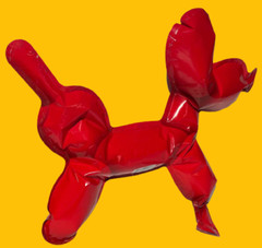 3 Pack 14” JUMBO BALLOON ANIMAL Foil Red Dog Twisted Sculpture Clown Helium Air