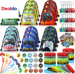 140 Pcs Gaming Party Favors Video Game Birthday Decorations Supplies Drawstring