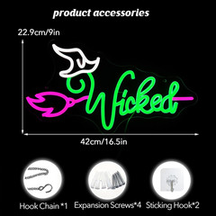 Witch Theme Party Decorations & Gift for Her – LED Neon Light for Bedroom Birthd