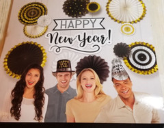 New Year’s Decorating Kit Deluxe Paper Fan Assorted Sizes Perfect Party FUN