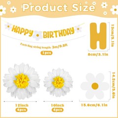 Daisy Tissue Paper Pom Poms Flower Wall Decorations Birthday Baby Shower