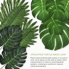 40Pcs Reusable Artificial Monstera Leaves Tropical Palm Decor Green for Party