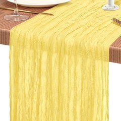 18 Pack Cheesecloth Table Runner 10FT Light Yellow Table Runner Boho Gauze Ch…