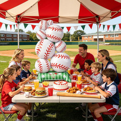 Baseball Balloons, 3.5Ft Giant Self Standing Baseball Party Decorations | 1Pcs B