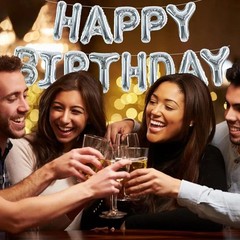 Reusable 16 Inch Silver Foil Happy Birthday Balloon Banner for Celebrations