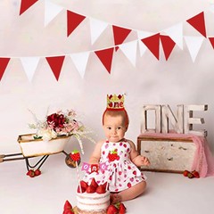 32Ft Red White Pennant Banner Fabric Triangle Flag Bunting Garland Streamers …
