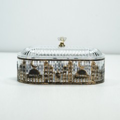 Muslim Snack Box Eid Decor Ramadan Candy Box Desktop Storage Dustproof Trays
