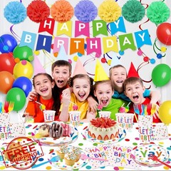 Miucat Rainbow Dots Party Set 156pc