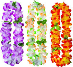 6 Counts Hawaiian Leis for Luau Party Supplies, Tropical Flower Lei Decorations,