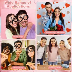 6-Pack Birthday Glasses with Rhinestones, 30th Photo Booth Props [Black]