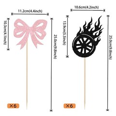 12 PCS Burnouts Or Bows Centerpiece Sticks Gender Reveal Table Flower Decor