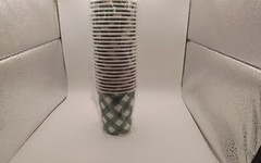 Green Gingham Plaid Party Tableware Set (Plates, Cups, Napkins, Utensils)