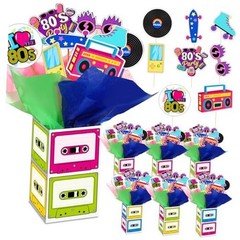 Sets 80’s Retro Party Decorations 80’s Centerpieces Retro Hip Hop Table 6