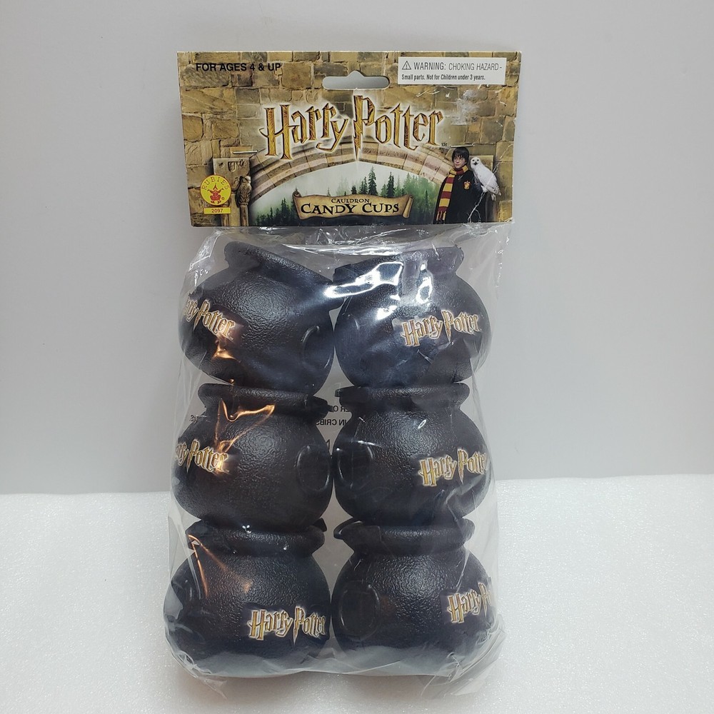 Harry Potter Cauldron 6 Pack Candy Cups Rubies Plastic 2001 Rubies 2097 Vintage