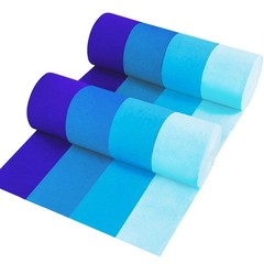 8 PCS Gradient Blue Party Crepe Paper Streamers 82 Feet Wedding Decoration