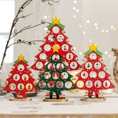 DIY Wooden Christmas Tree Table Desk Decoration Ornaments Festival Party JQ
