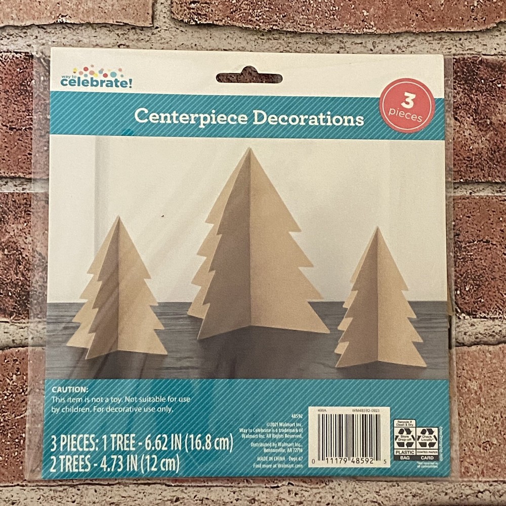 Way To Celebrate Kraft Paper Woodland Tree Centerpieces Lot of 4 packages
