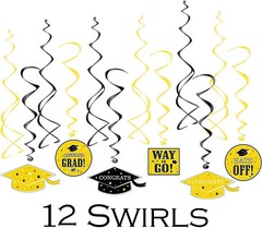 Serves 30 Complete Party Pack Congrats Grad B/White and B/yellow Party Supplies