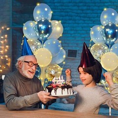 Balloon Stand Kit for Floor with String Light 2 Set Baby Blue Centerpieces