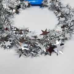 Unbranded Party Birthday Decoration Silver 25 Ft Stars Tinsel Wire Garland Lot 4