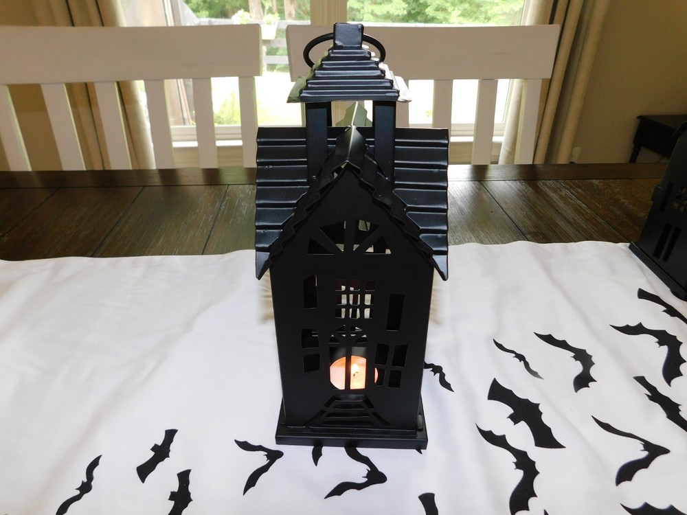 Pottery Barn Haunted House Lantern Halloween Lantern NEW