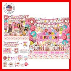 Donut Sweets Birthday Party Supplies, Donut Style Party Decorations Include H…