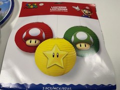 Super Mario Party Bundle – 3 Dinner Plates + 3 Paper Lanterns Birthday Supplies