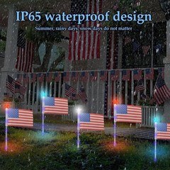 8-Mode Solar American Flag Lights – Perfect Outdoor Decoration for Memorial Day