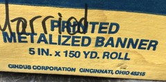 Metalized Banner 5» x 150 Yd Partial Roll Just Married Wedding Bells vintage