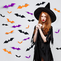 72PCS Halloween Bats Decoration, 4 Sizes PVC Black Orange Purple 3D Stickers