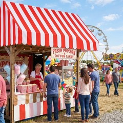 4 Pcs 27.6»x 59» Circus Awning Decorations Striped Carnival Tent Awning Wal…