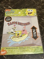 SpongeBob Patrick Sandy 2pc Scene Setter Nickelodeon Plastic Happy Birthday New