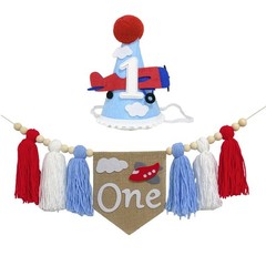 Airplane 1st Party Decorations for Boy Airplane High Chair Banner with Cone H…