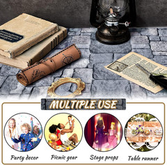 4 Pack 10Ft Cobblestone Aisle Runners Medieval Party Decorations Polyester Brick