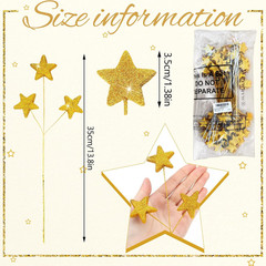 24 Pcs Glitter Star Picks 13.8» Sparkly Star Stem Picks Decoration Foam Vase St
