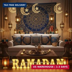7 Pieces Large Ramadan LED Letter Lights Sign Ramadan Eid LED Marquee Lights Tab