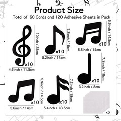 Vuzvuv 48 Pcs Music Notes Cutouts for Party Music Wall Decor,Double-Side Musi…