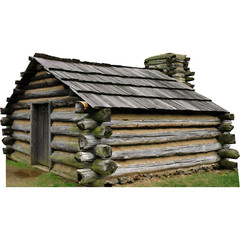 H13718 Log Cabin Valley Forge George Washington 1777 Army Shelter Cardboard Cuto