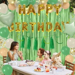 Elegant Sage Green Birthday Decorations – Balloons, Banners & Backdrop Set