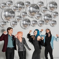 Silver Disco Ball Balloons – 32 Inch, Pack of 20 | Shiny Disco Ball for Disco…