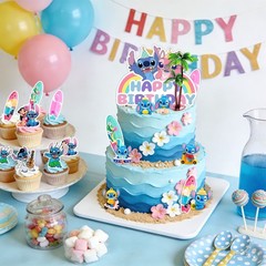 20 Pcs Stitch Cake Decoration Favors Stitch Birthday Party Cake Topper Supplies